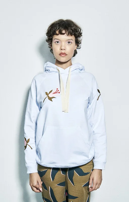 Kekes Embroidered Sweatshirt Tulips White