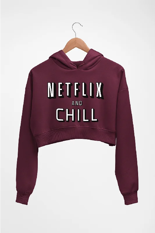 Netflix and chill Crop HOODIE FOR WOMEN