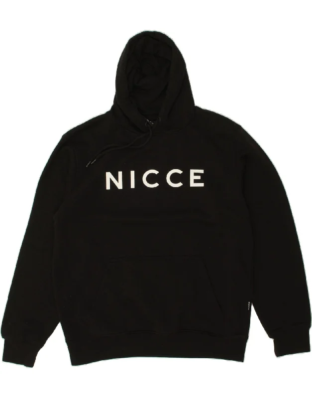 NICCE Mens Graphic Hoodie Jumper XL Black Cotton