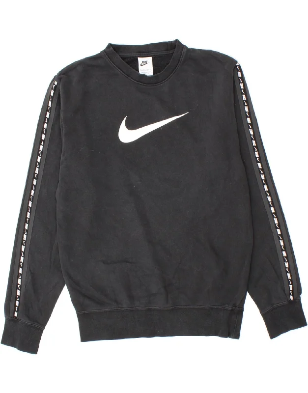 NIKE Mens Graphic Sweatshirt Jumper XS Black Cotton