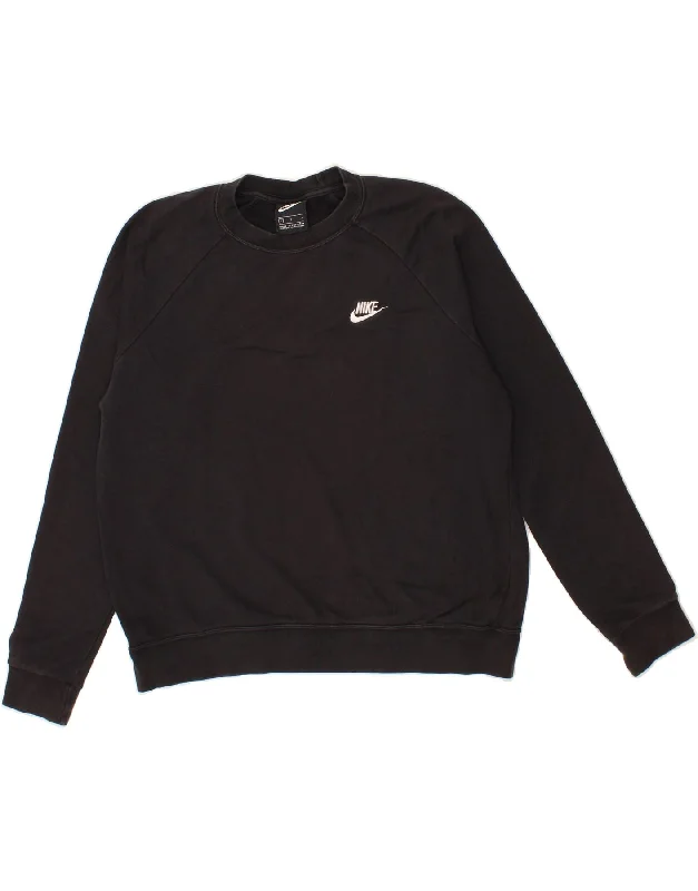 NIKE Mens Sweatshirt Jumper Large Black Cotton