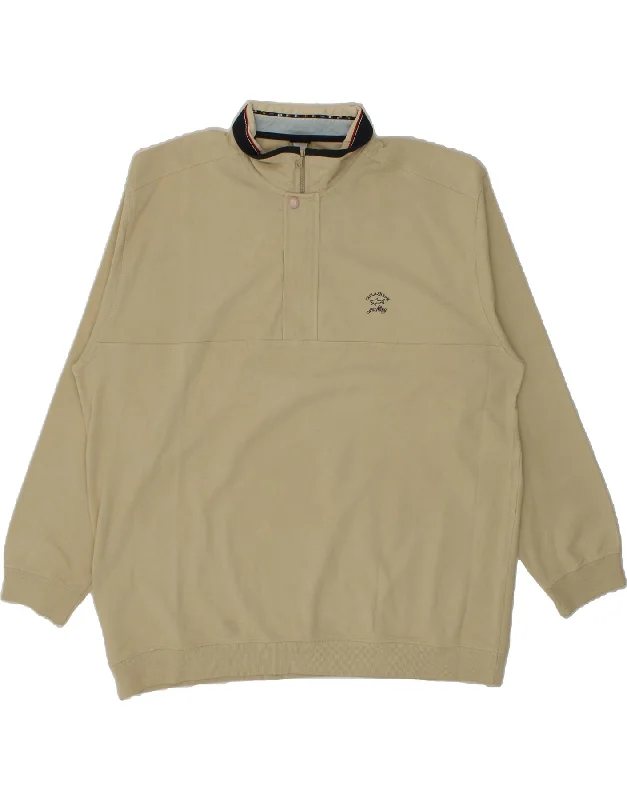 PAUL & SHARK Mens Zip Neck Sweatshirt Jumper 3XL Beige