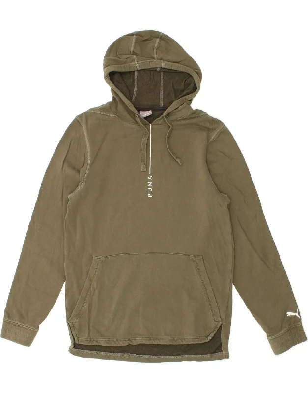 PUMA Mens Graphic Hoodie Jumper Small Khaki