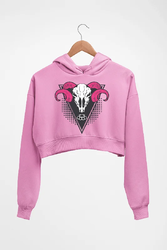 Ram Skull Crop HOODIE FOR WOMEN