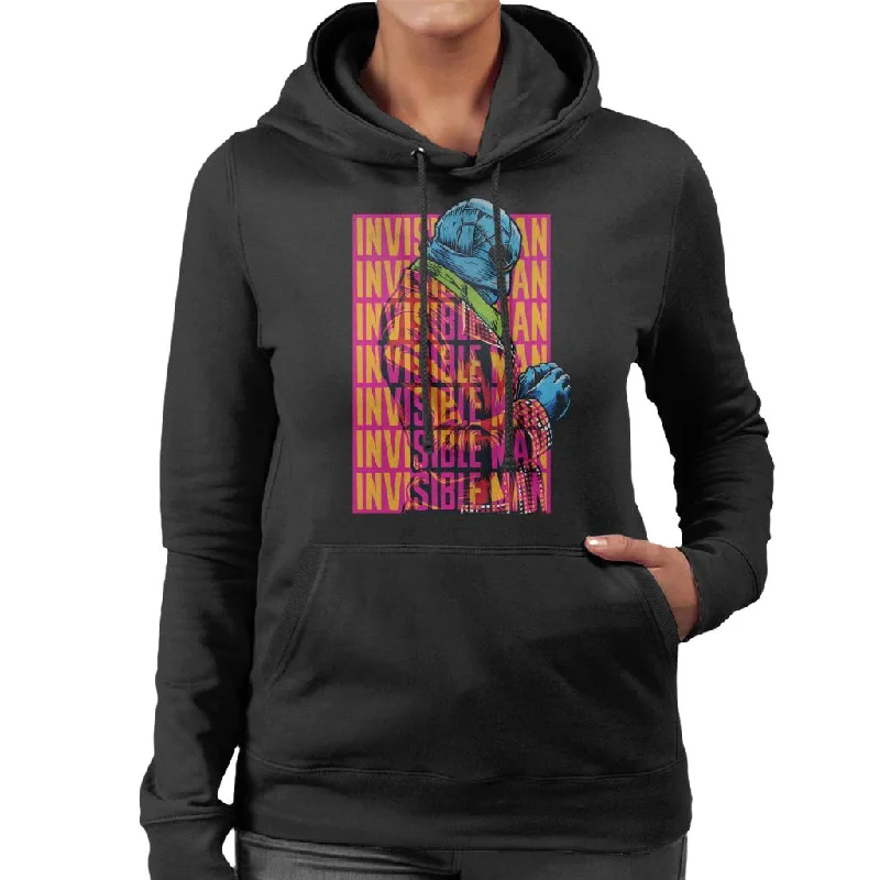 The Invisible Man Silhouette Multi Logo Women's Hooded Sweatshirt