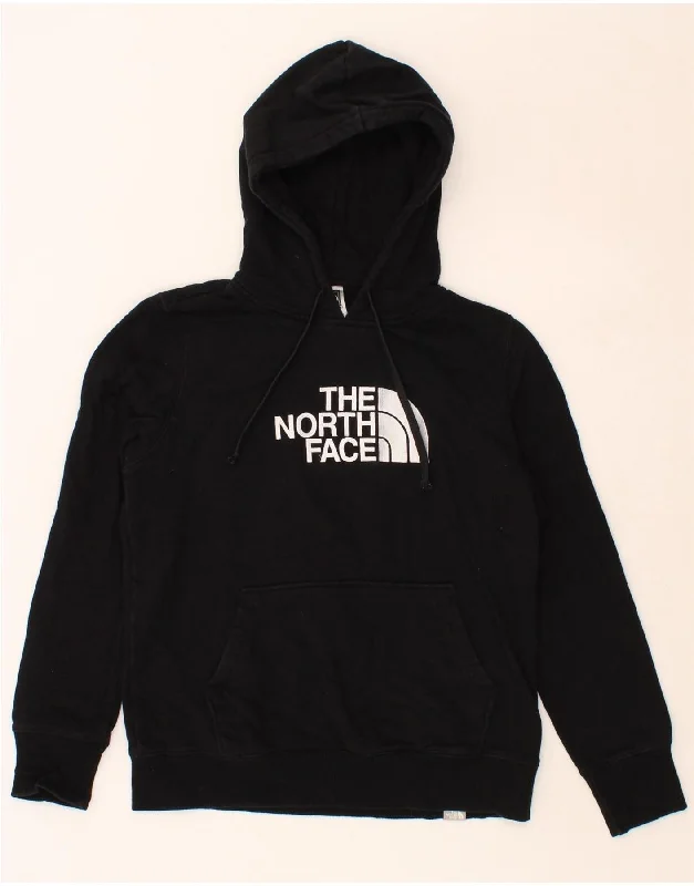 THE NORTH FACE Womens Graphic Hoodie Jumper UK 14 Medium Black Cotton