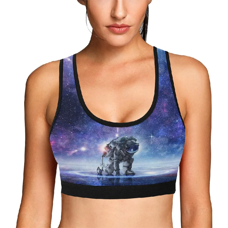 Astronaut Galaxy Space Print Women Sports Bra