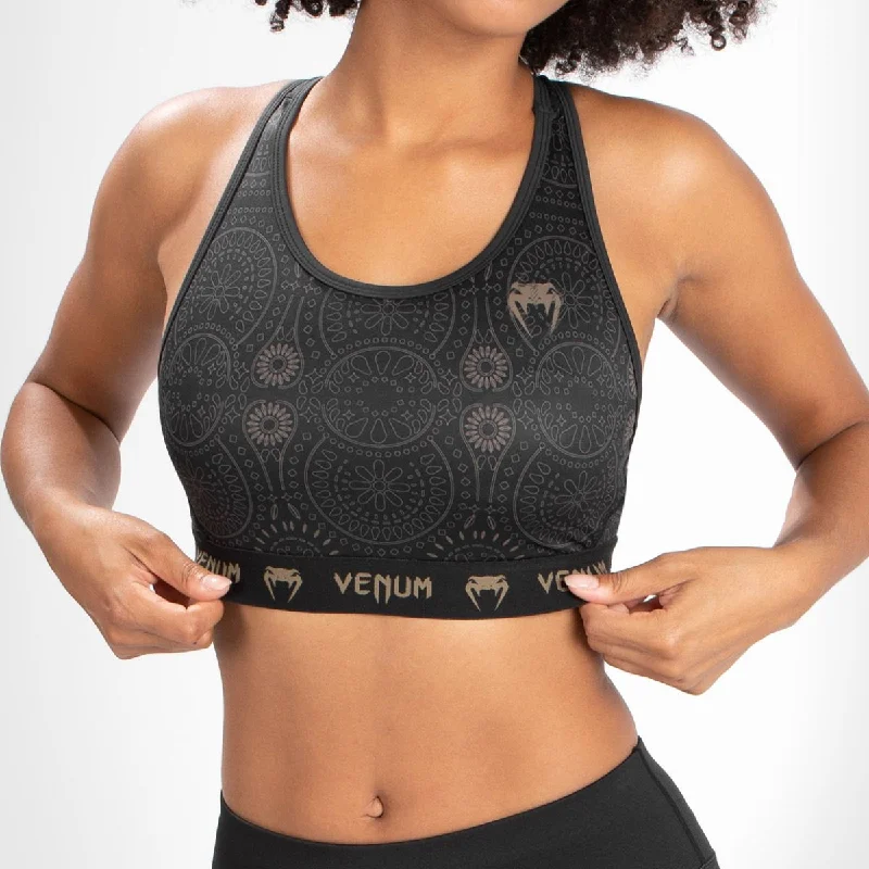 Venum Women Santa Muerte Dark Side Sports Bra Black/Brown