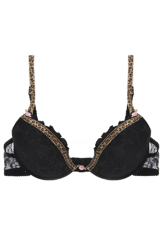 BLUMARINE LEOPARD Black Lace Bra