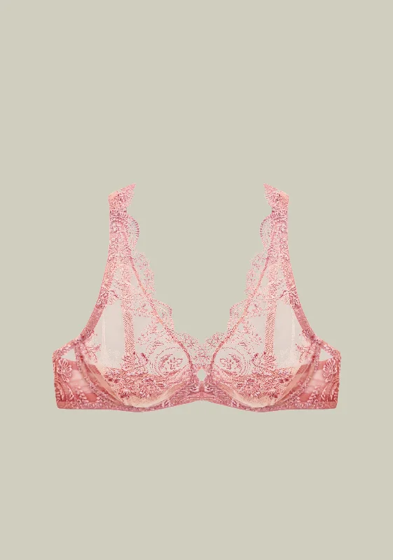 Espresso Evening Underwired Triangle Bra in Rose