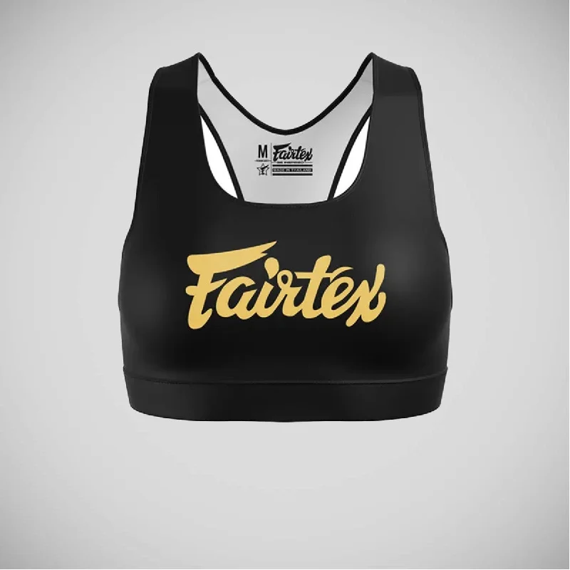 Fairtex SB1 Classic Sports Bra Black/Gold