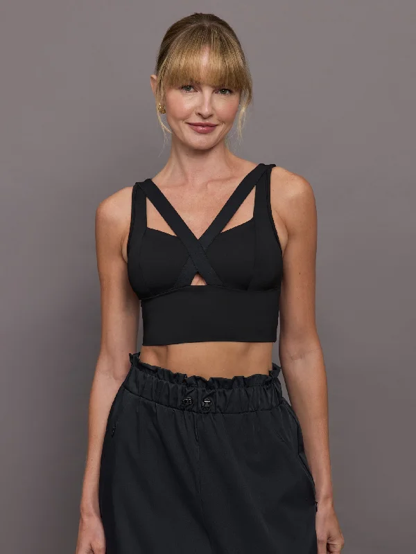 Feline Longline Bra - Black