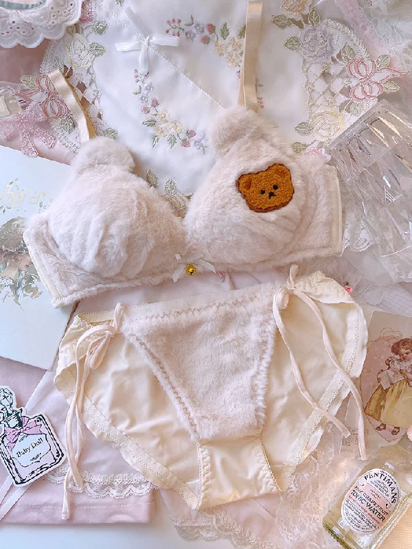 Furry Japanese Cute Sweetie Bra Set