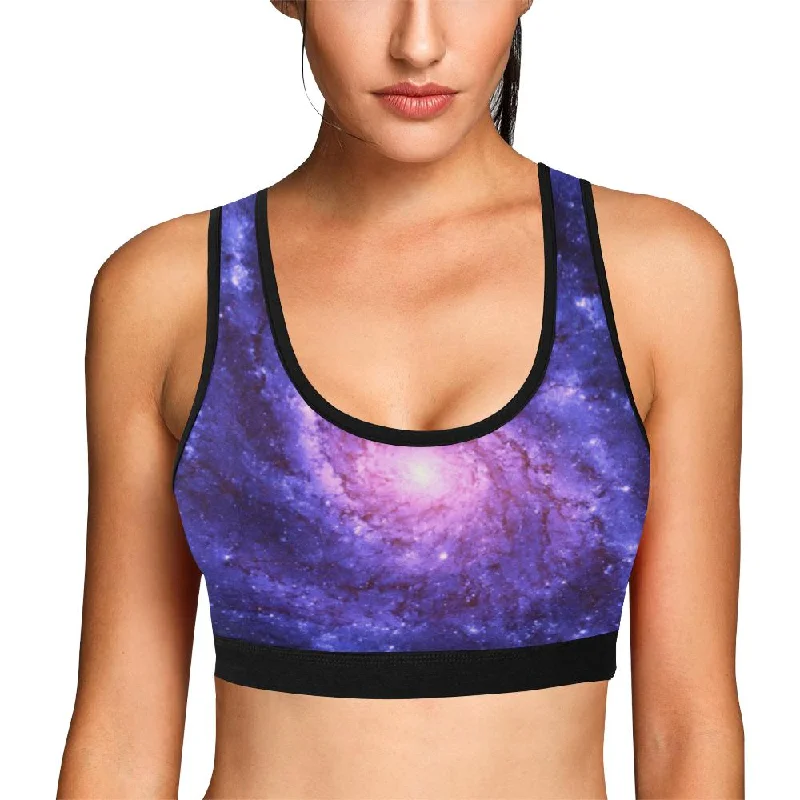 Galaxy Purple Milky Way Space Print Women Sports Bra