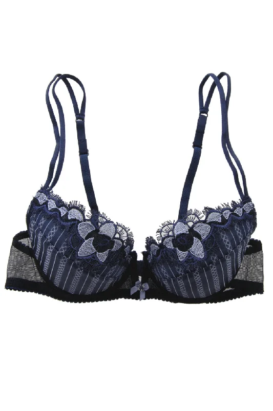 GLAMOUR Blue Lace Push Up Bra