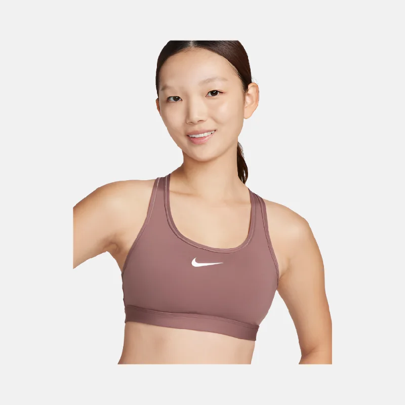 Nike Swoosh Medium-Support Women's Padded Sports Bra -Smokey Mauve/White