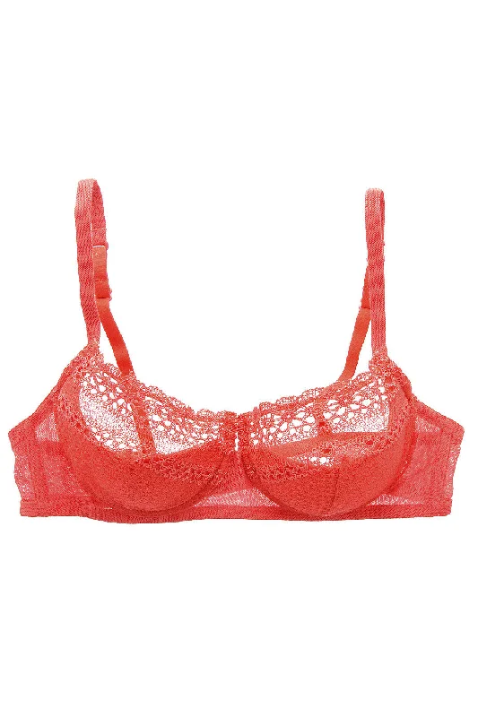 Coral Lace Balcony Bra