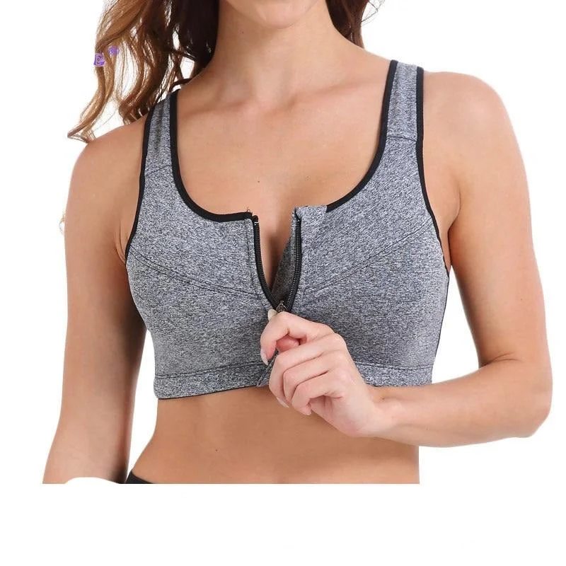 Zipper Push Up Sports Bras