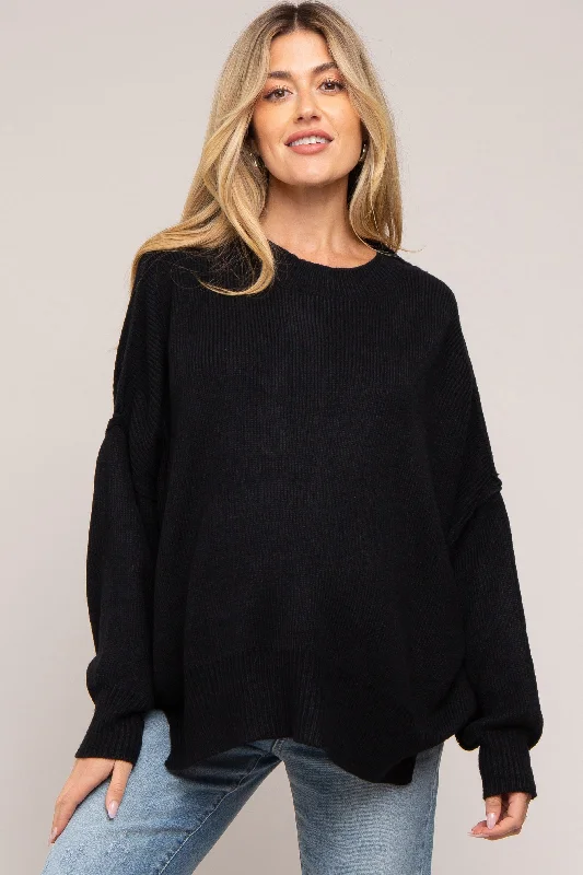 Black Maternity Long Sleeve Sweater