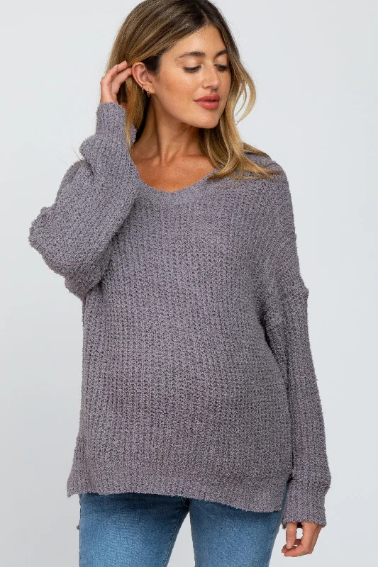 Charcoal Dropped Shoulder Maternity Sweater