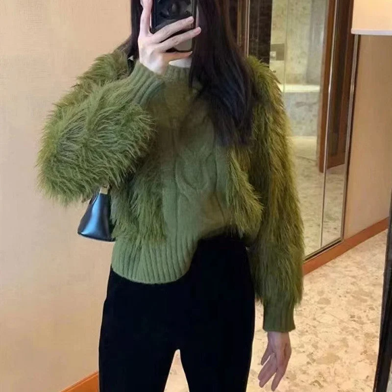 NiDELL . New Korean Style High-Grade Super Nice Top Short Inner Pure Color Thickened Knitted Sweater for Women Spring and Autumn