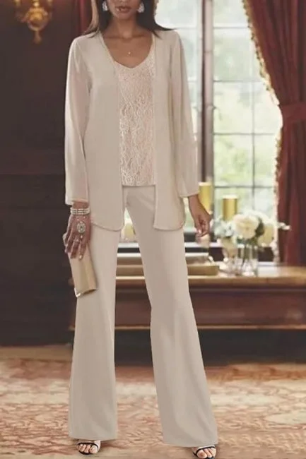 Elegant Lace Trouser Suits for Women Mother of the Bride Suit