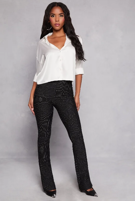 Pinstripe High Waisted Dress Pants