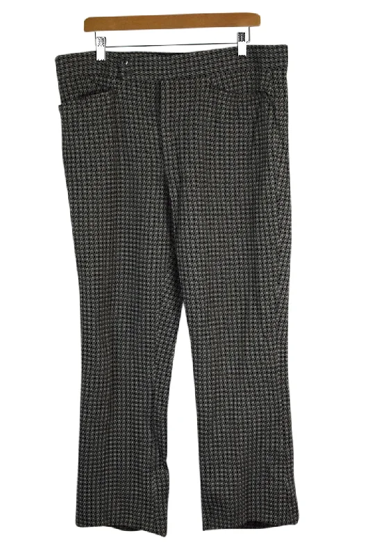 Grey Houndstooth Print Dress Pants