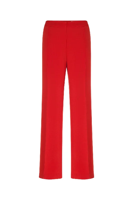 High waist trousers with stitched creases