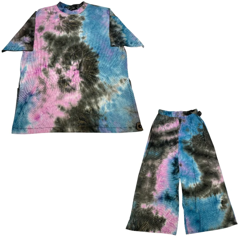 Pants Set 2pc By Dressed In Lala In Tie Dye Print, Size: L