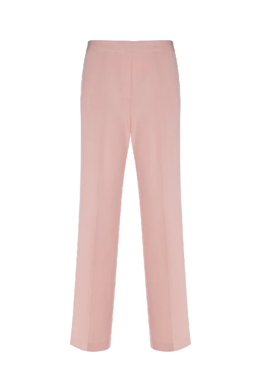 Straight leg high waist creased trousers