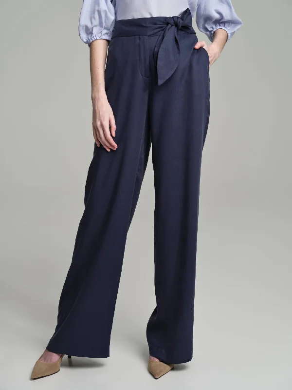 Tie belt loose trousers