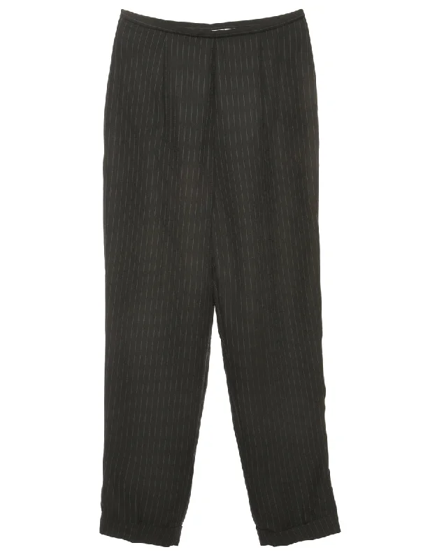 Liz Claiborne Pinstriped Black & White Trousers - W28 L30