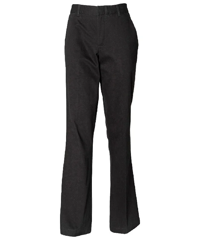 Black - Women's Teflon®-coated flat front trousers