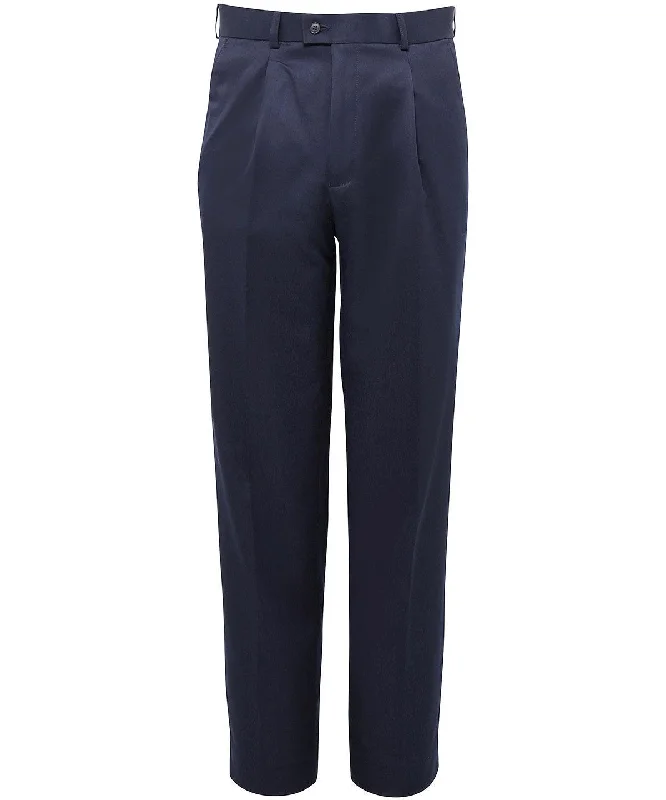 Navy - Delta single pleat trousers