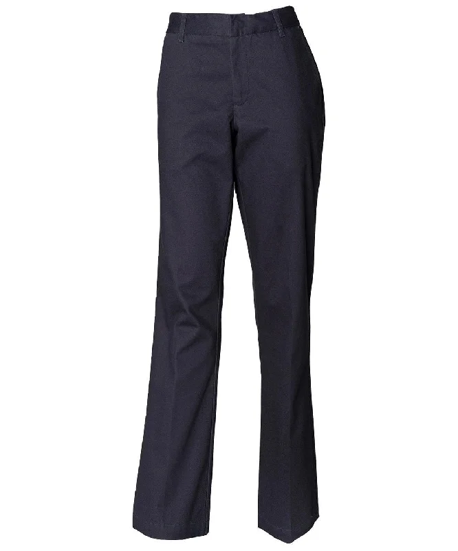 Navy - Women's Teflon®-coated flat front trousers