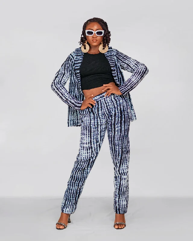 GIlia Ankara High waisted Trouser | Black and White African Print