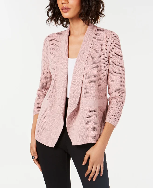 Alfani Open Knit Linen Blend Cardigan