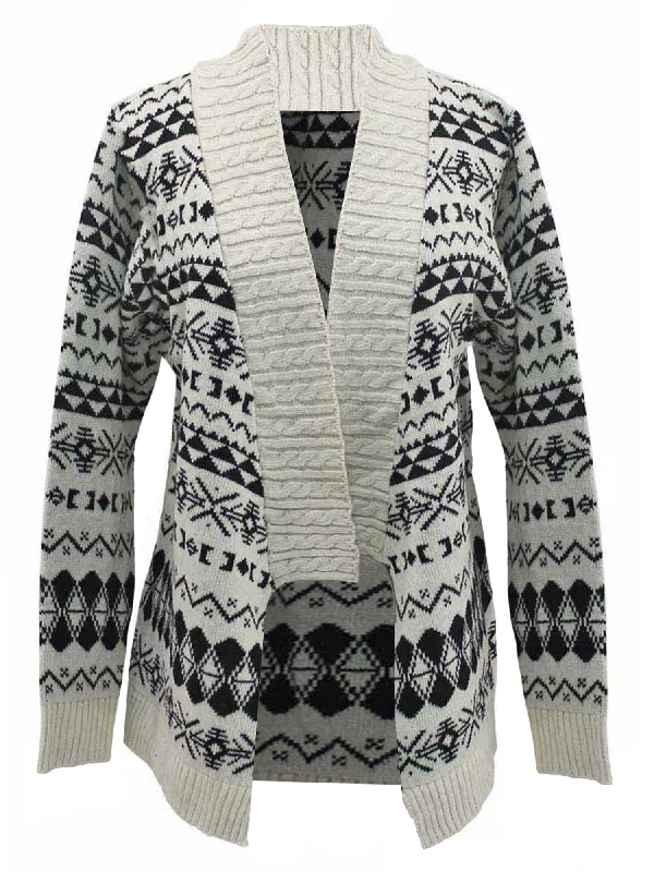 Aztec Print Long Cardigan Sweater