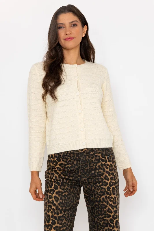 Cream Button Up Knitted Cardigan