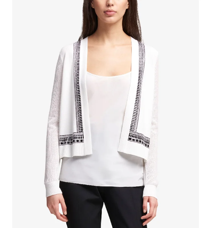 DKNY Studded Mesh Sleeve Cardigan