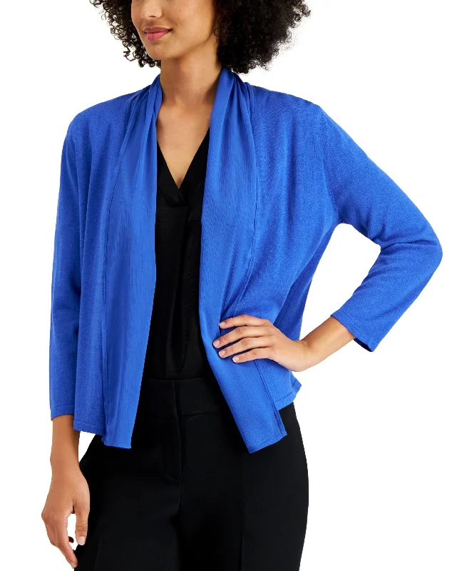 Kasper Chiffon Front Cardigan