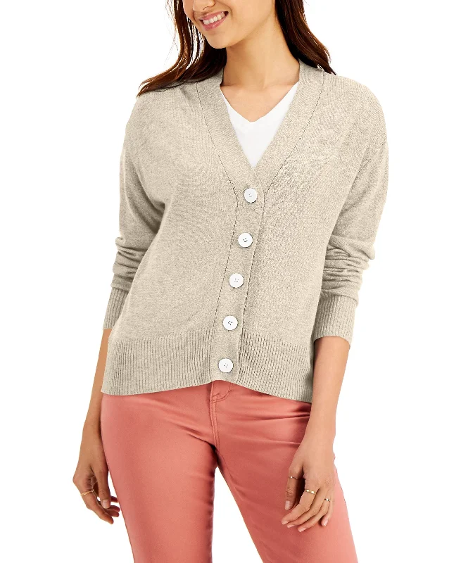 Style & Co Cropped V Neck Cardigan