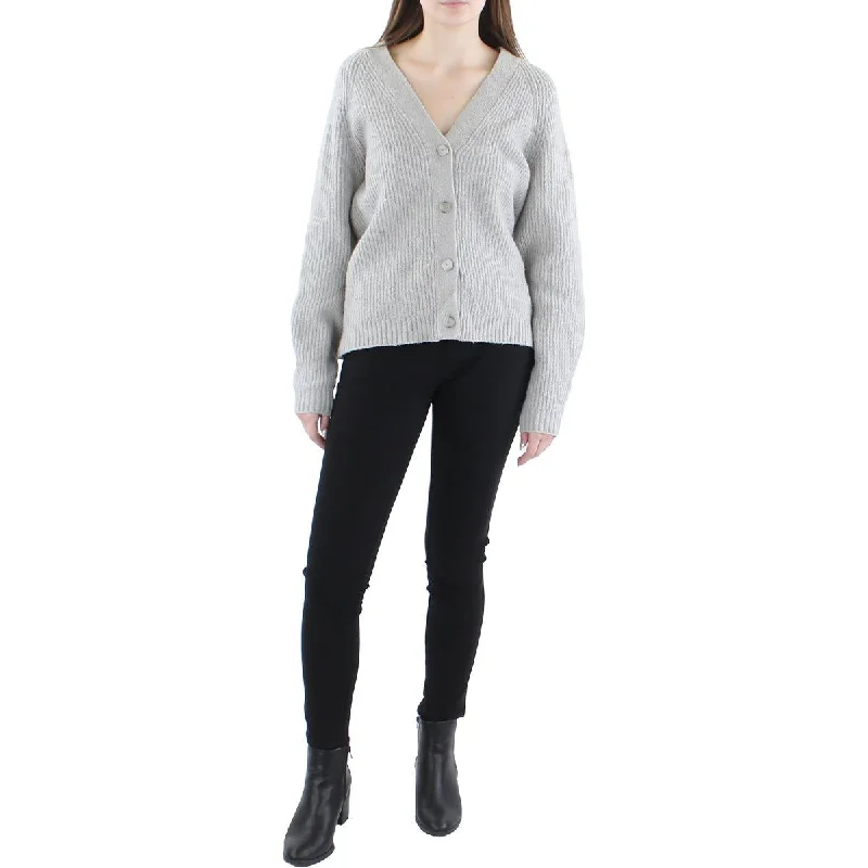 Theory Womens Organic Cotton Cropped Cardigan Sweater