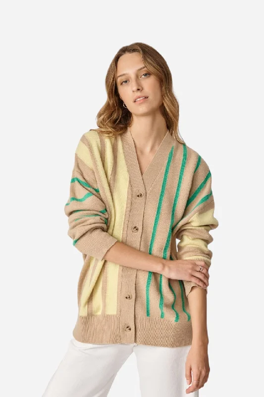 Oncept Whitney Cardigan Oak Stripe